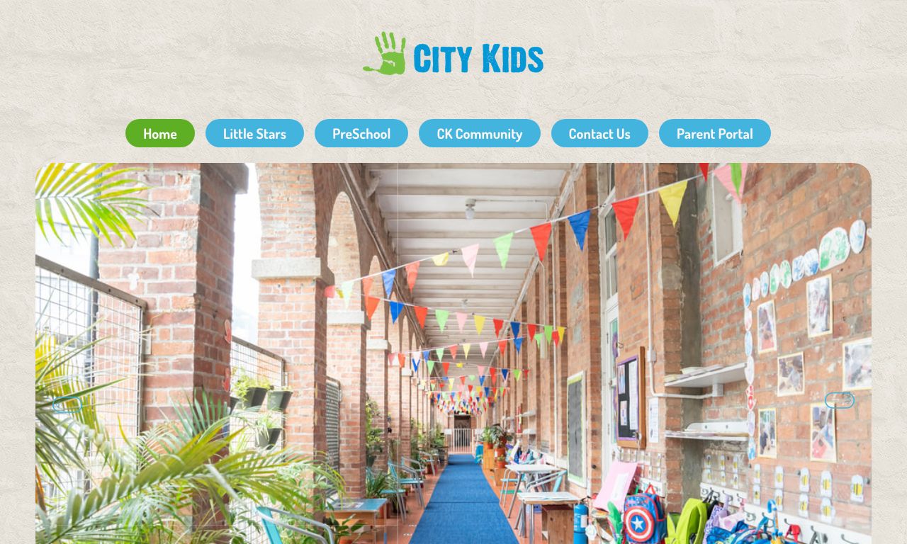 Screenshot of the Home Page of CITY KIDS PRESCHOOL AND PLAYGROUP